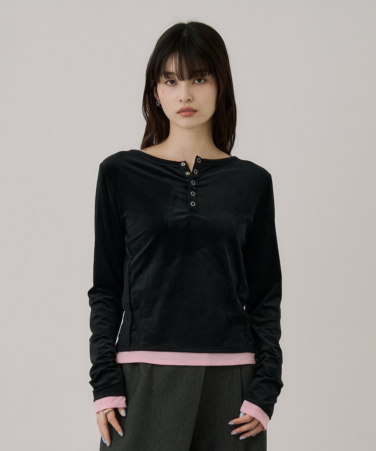 2WAYルーズフィットベロアトップス