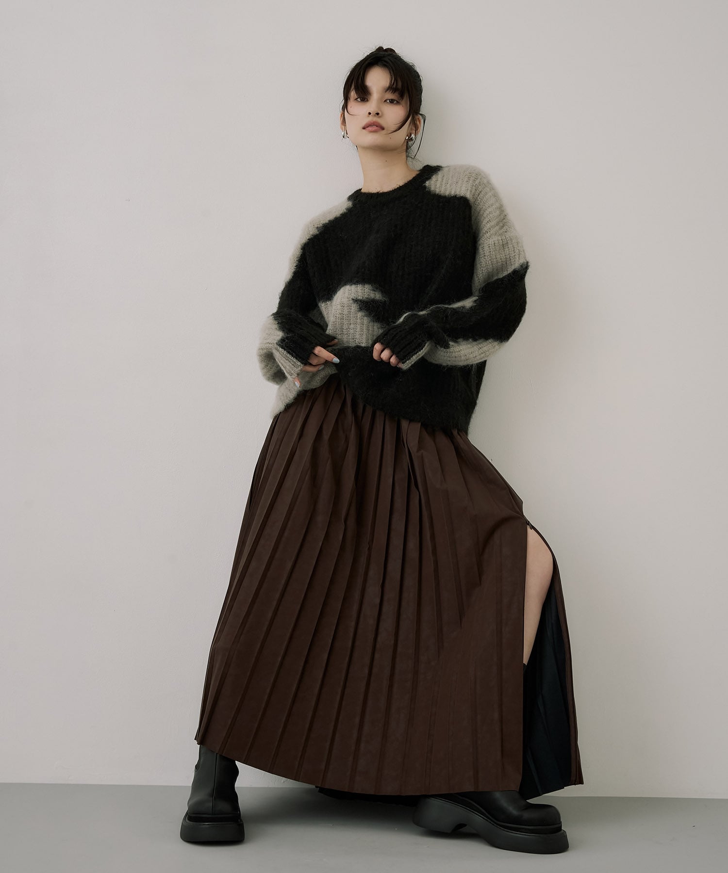 ランダムモチーフモヘアニット