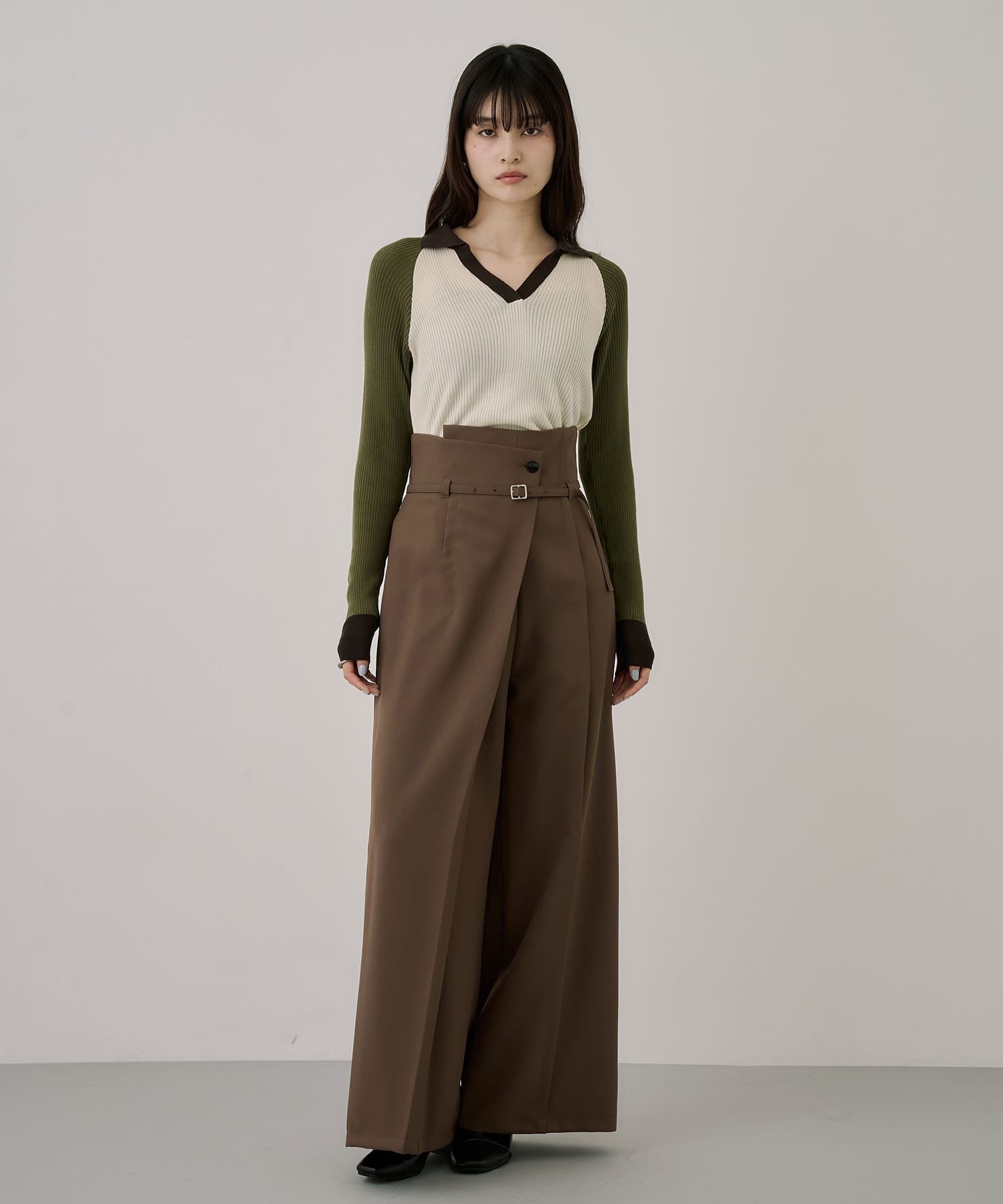 キュプラコットンニットポロ