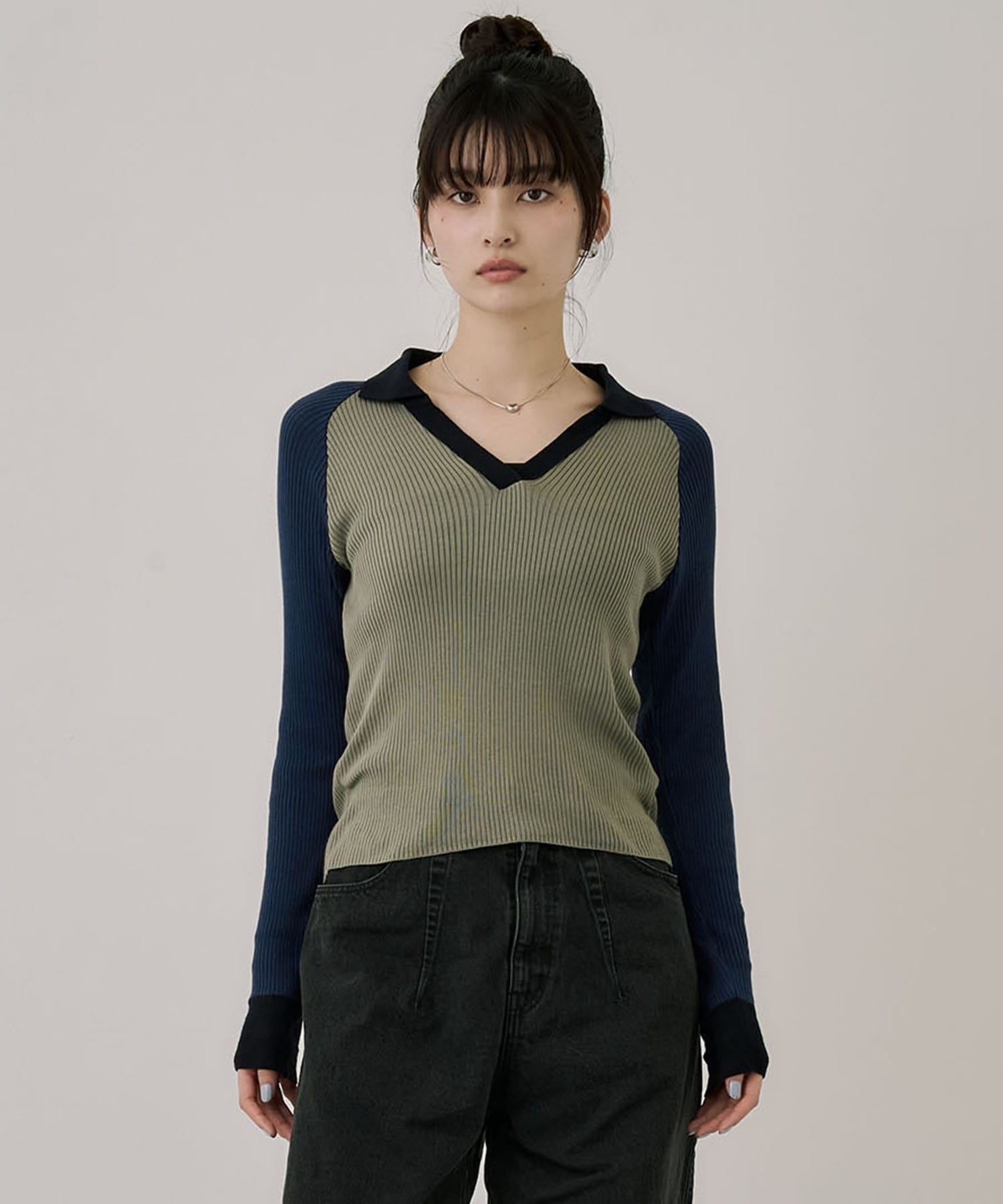 キュプラコットンニットポロ