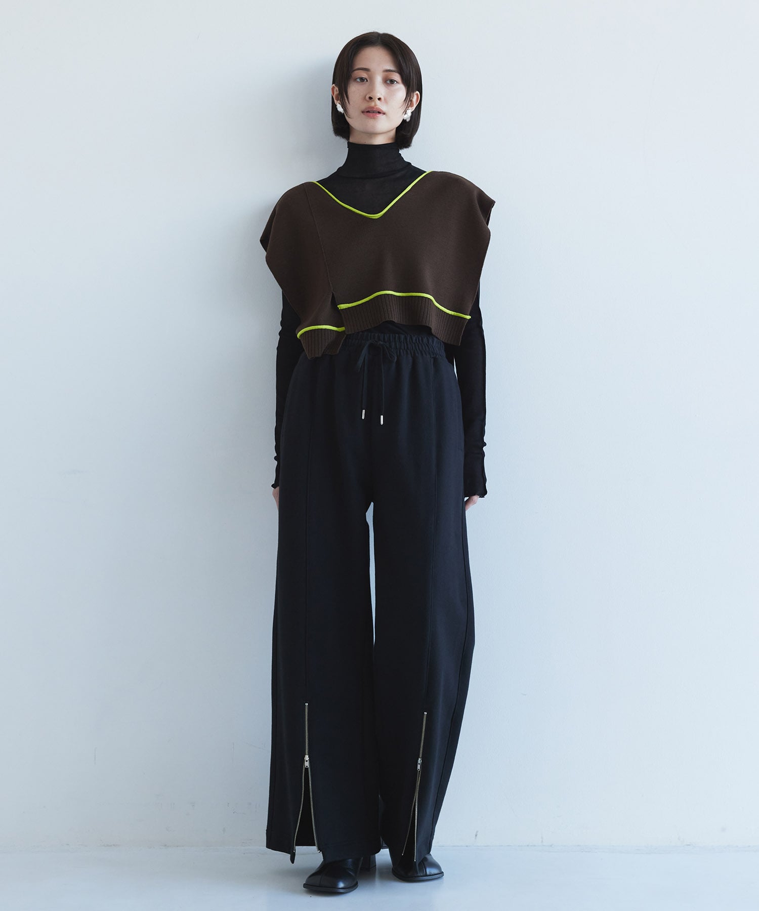 バックロングラインニットベスト