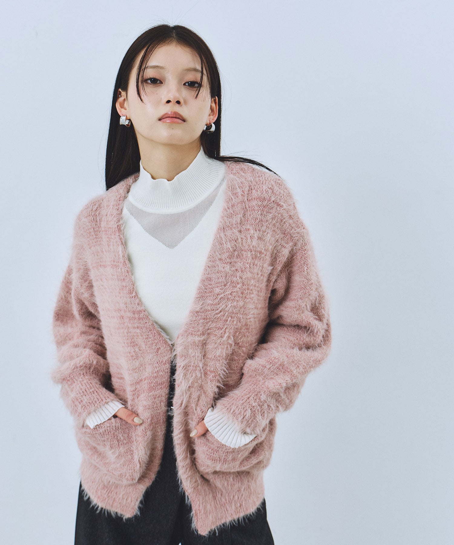 シャギーモヘアカーディガン