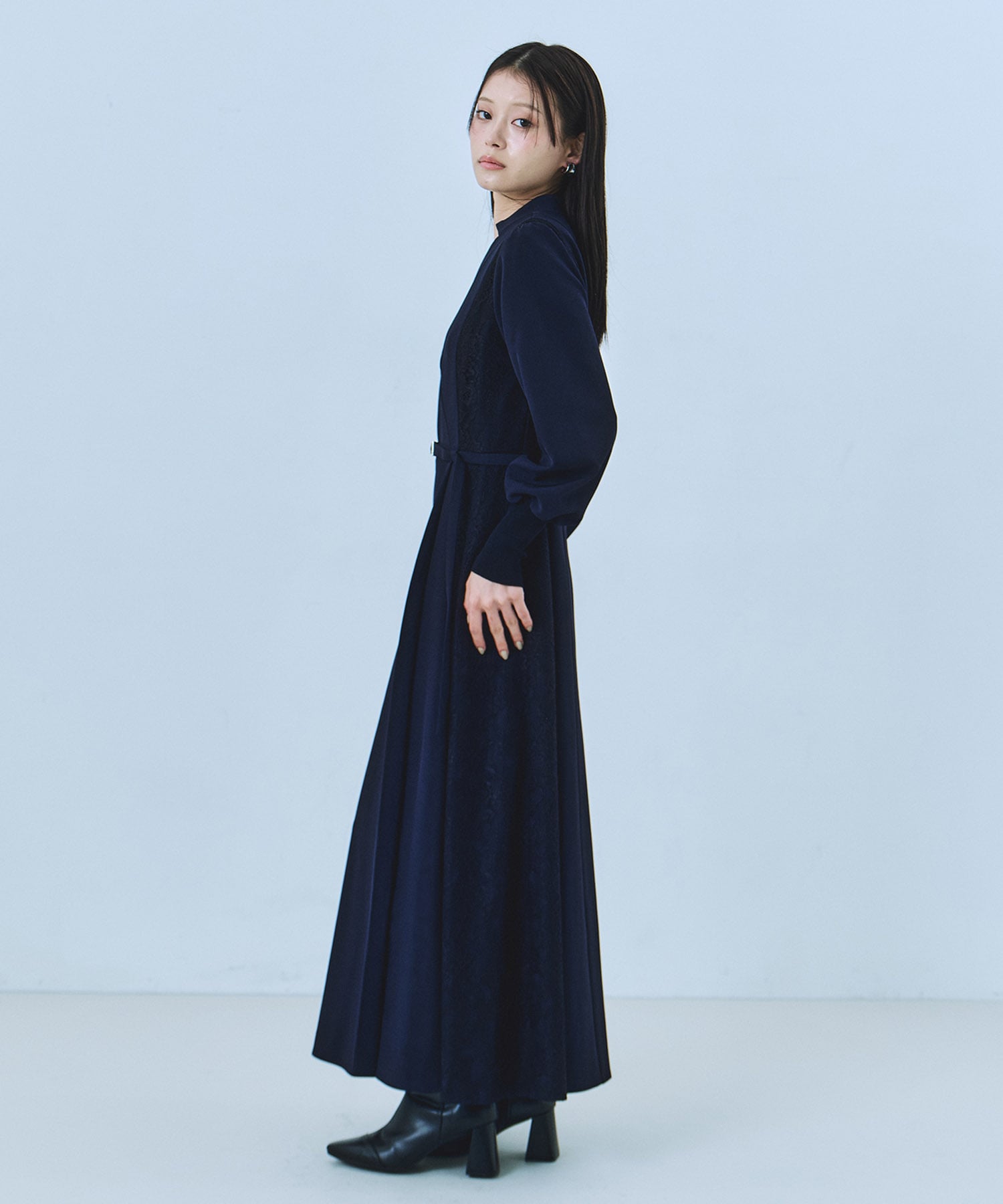 レースドッキングカシュクールワンピース