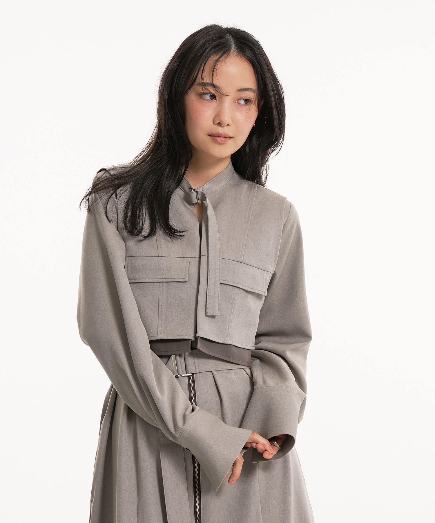 ポケットベストSETジッパーワンピース