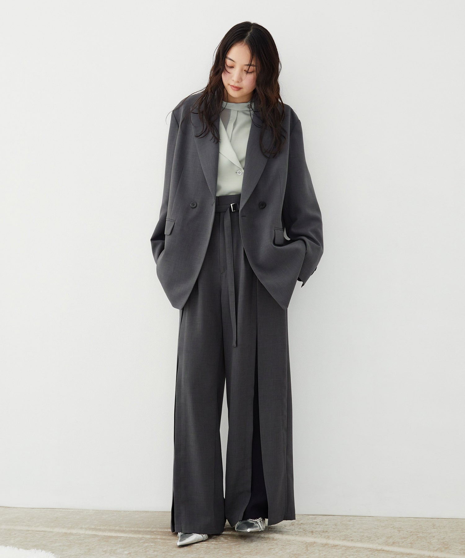 【セットアップ対応】ラップレイヤーワイドパンツ