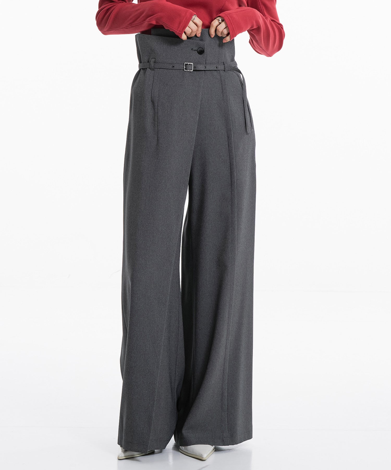 HAKAMAベルトワイドパンツ