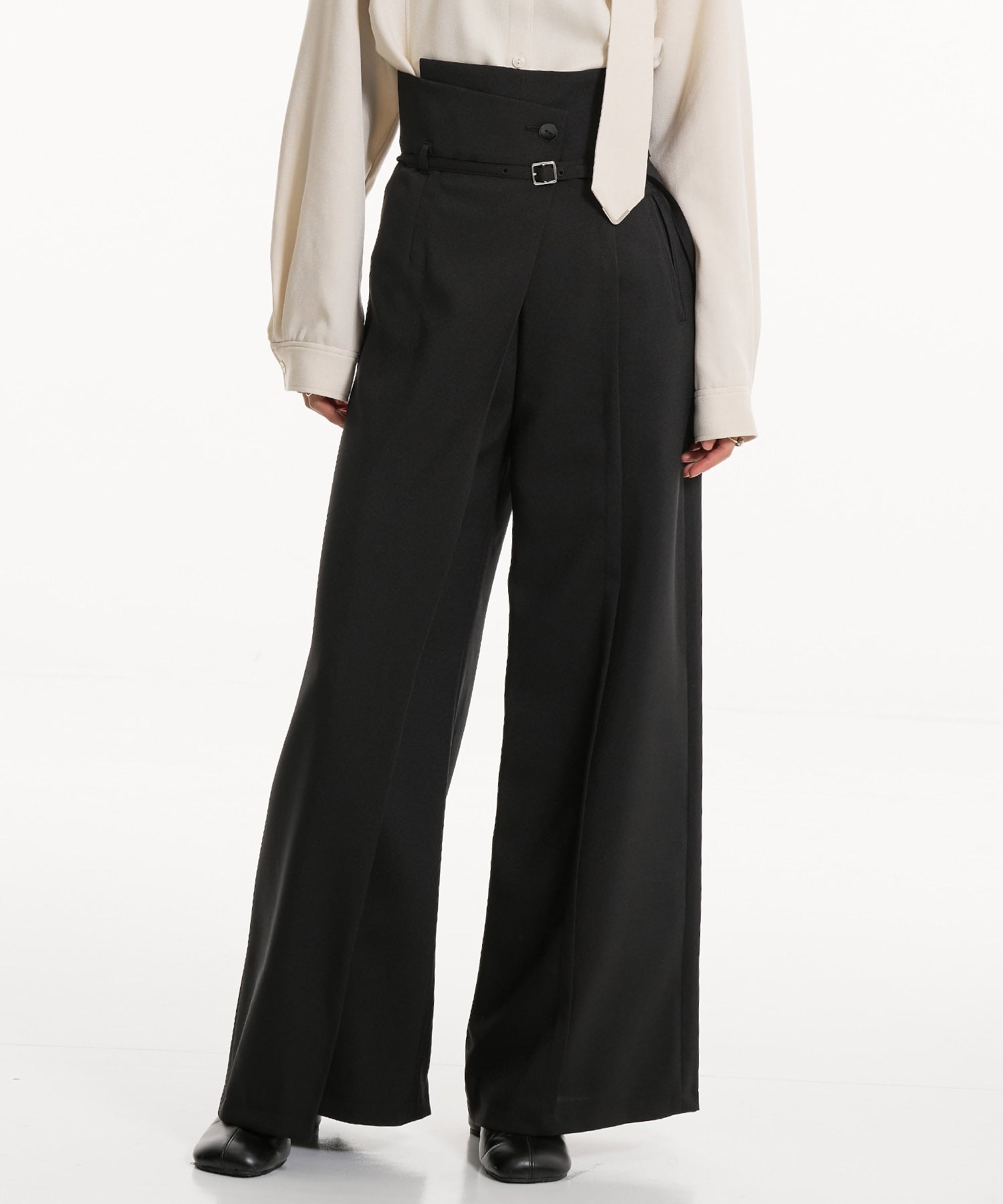 HAKAMAベルトワイドパンツ