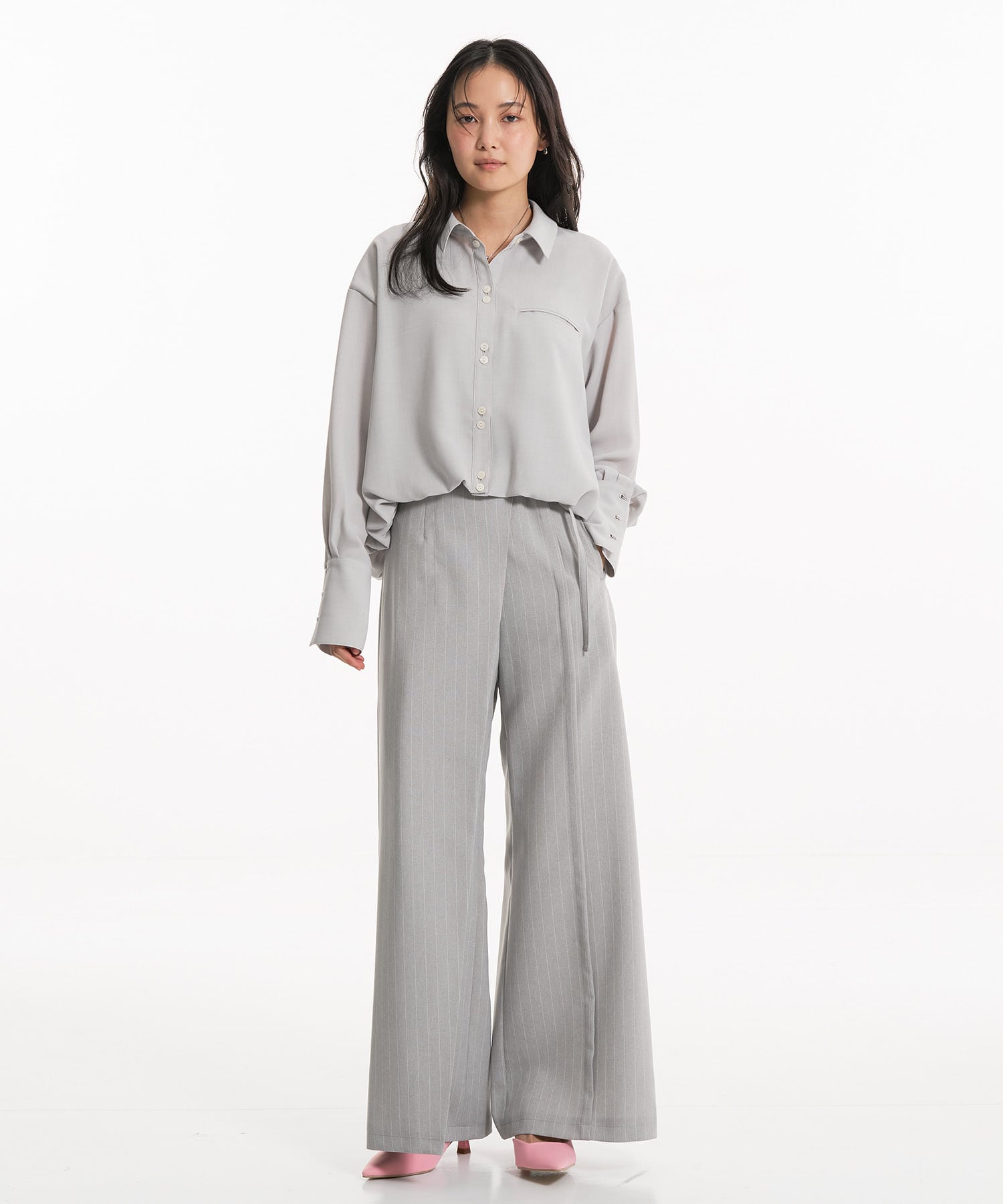 HAKAMAベルトワイドパンツ