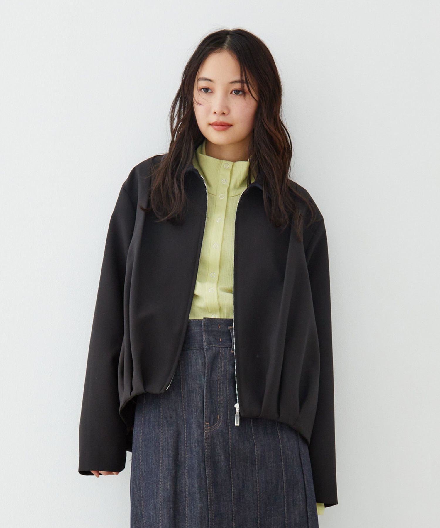 バックベルトタックブルゾン