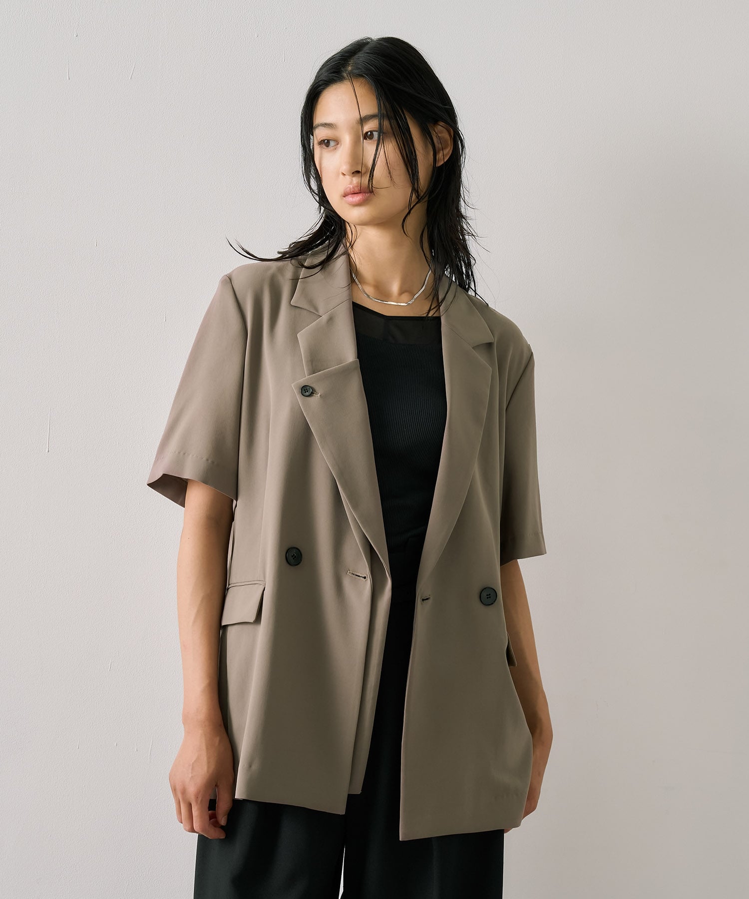 レイヤードハーフスリーブジャケット
