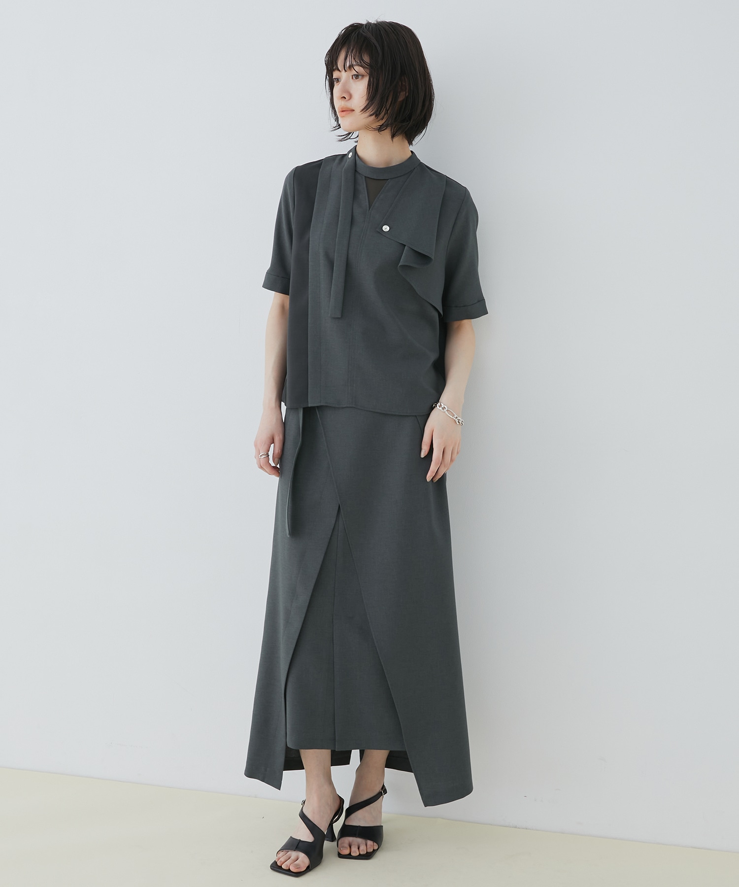 ACETATEボウタイブラウス