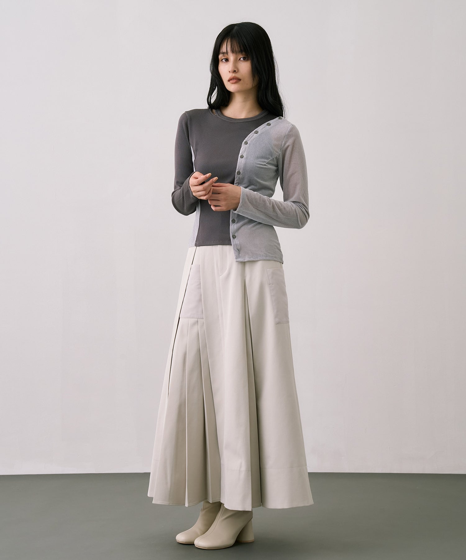 シアーベロアリブMIXプルオーバー