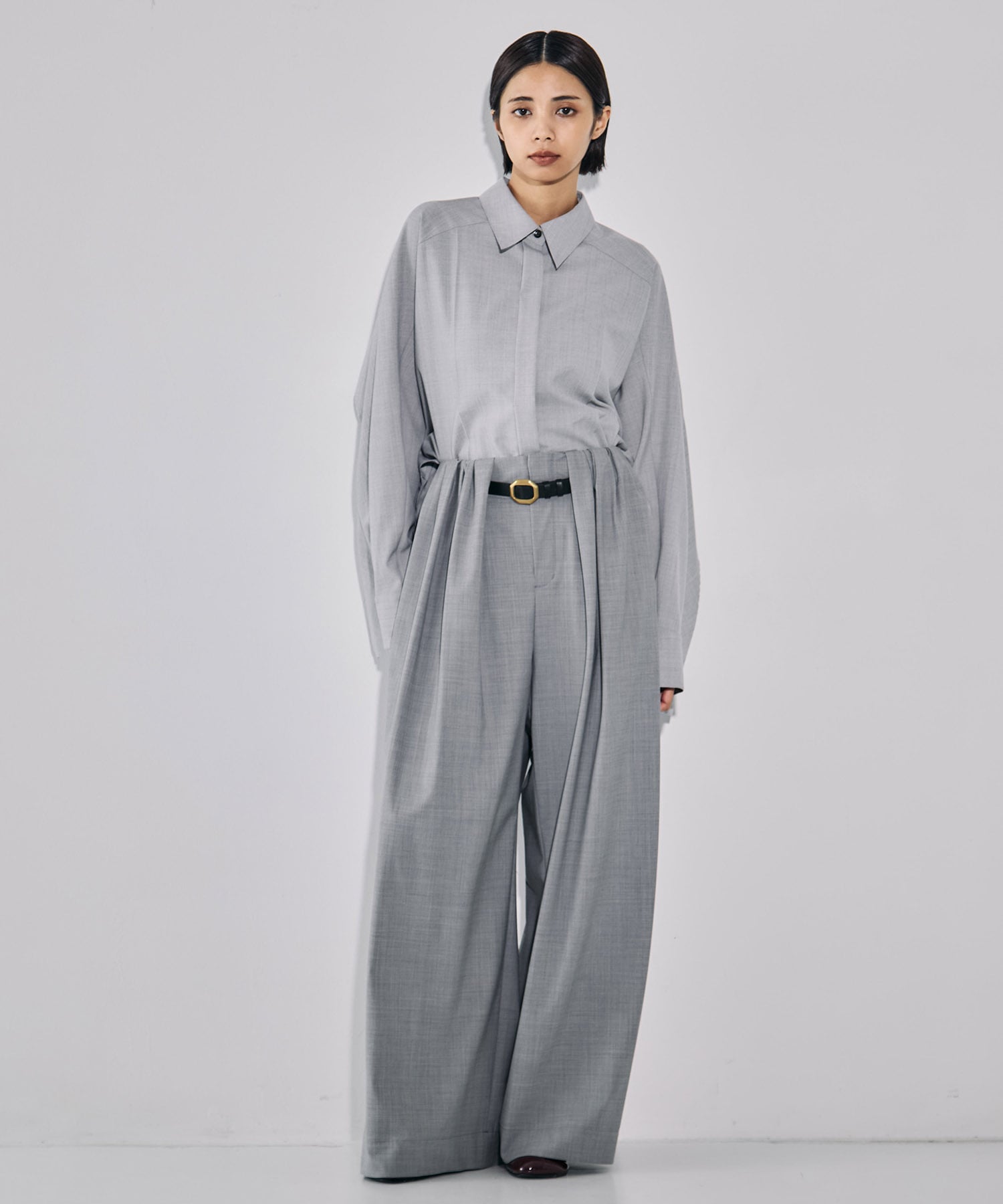 Belted Cape Detail Shirt