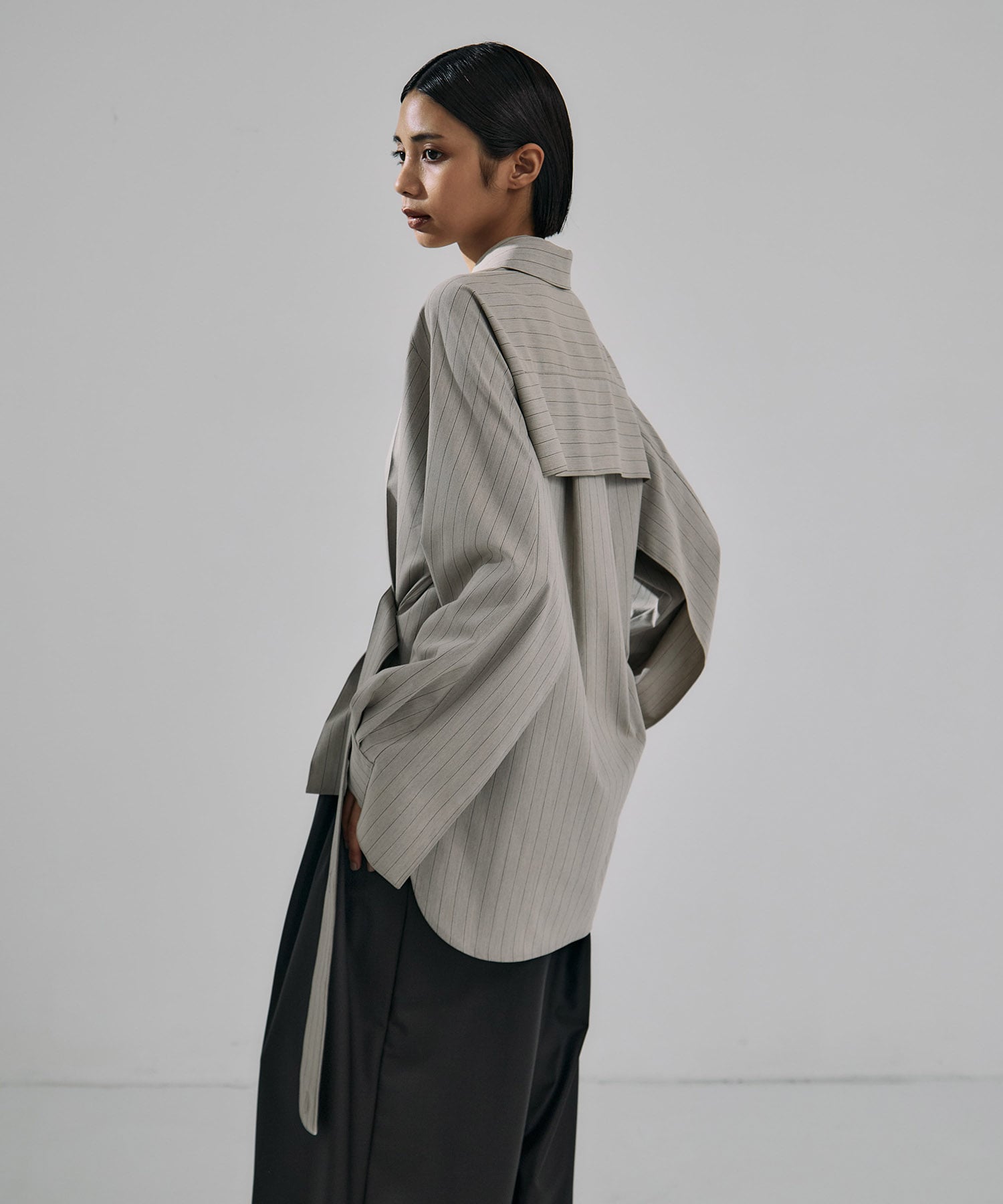 Belted Cape Detail Shirt