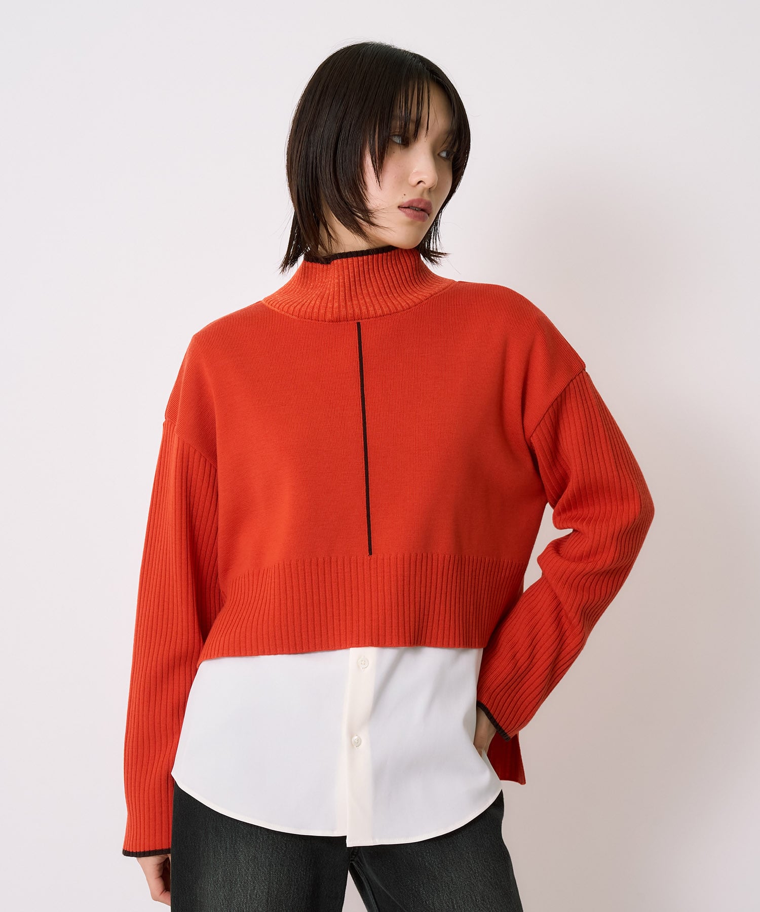 Wool100-ウォッシャブルタートルネックニット