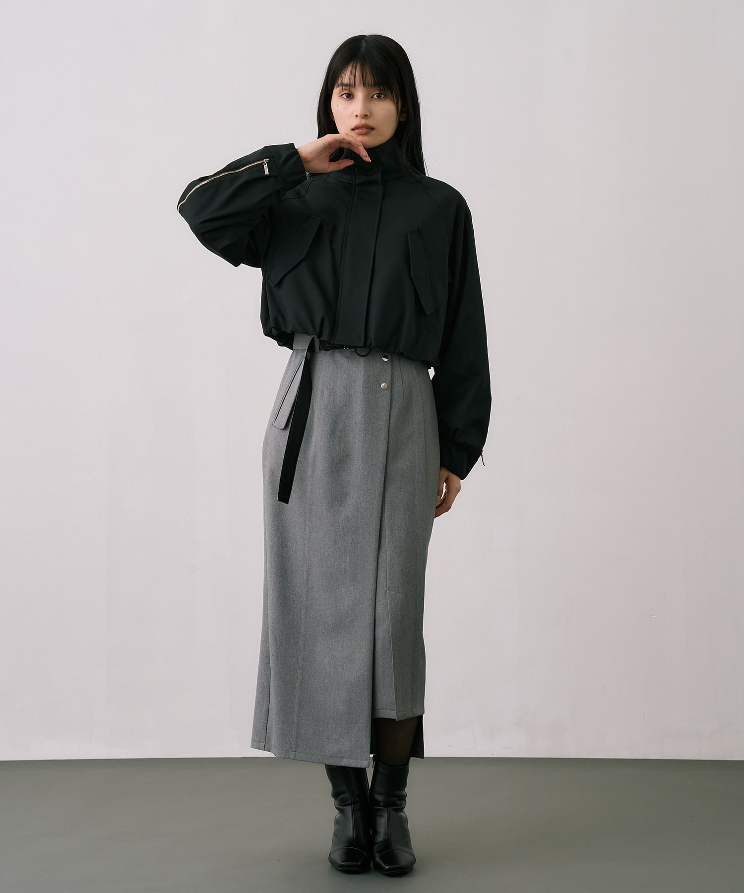 〈残りわずか〉ジップアップブルゾンジャケット