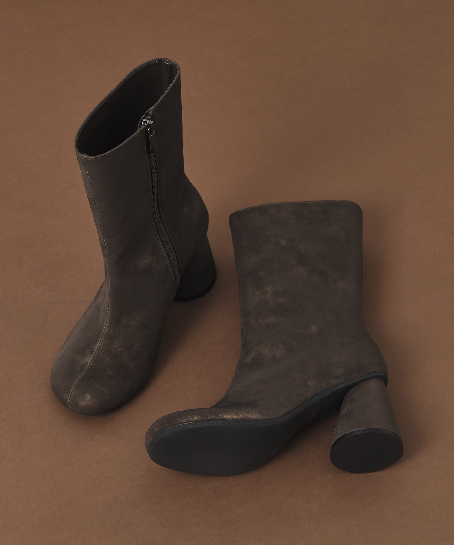 Cone Heel Round Boots