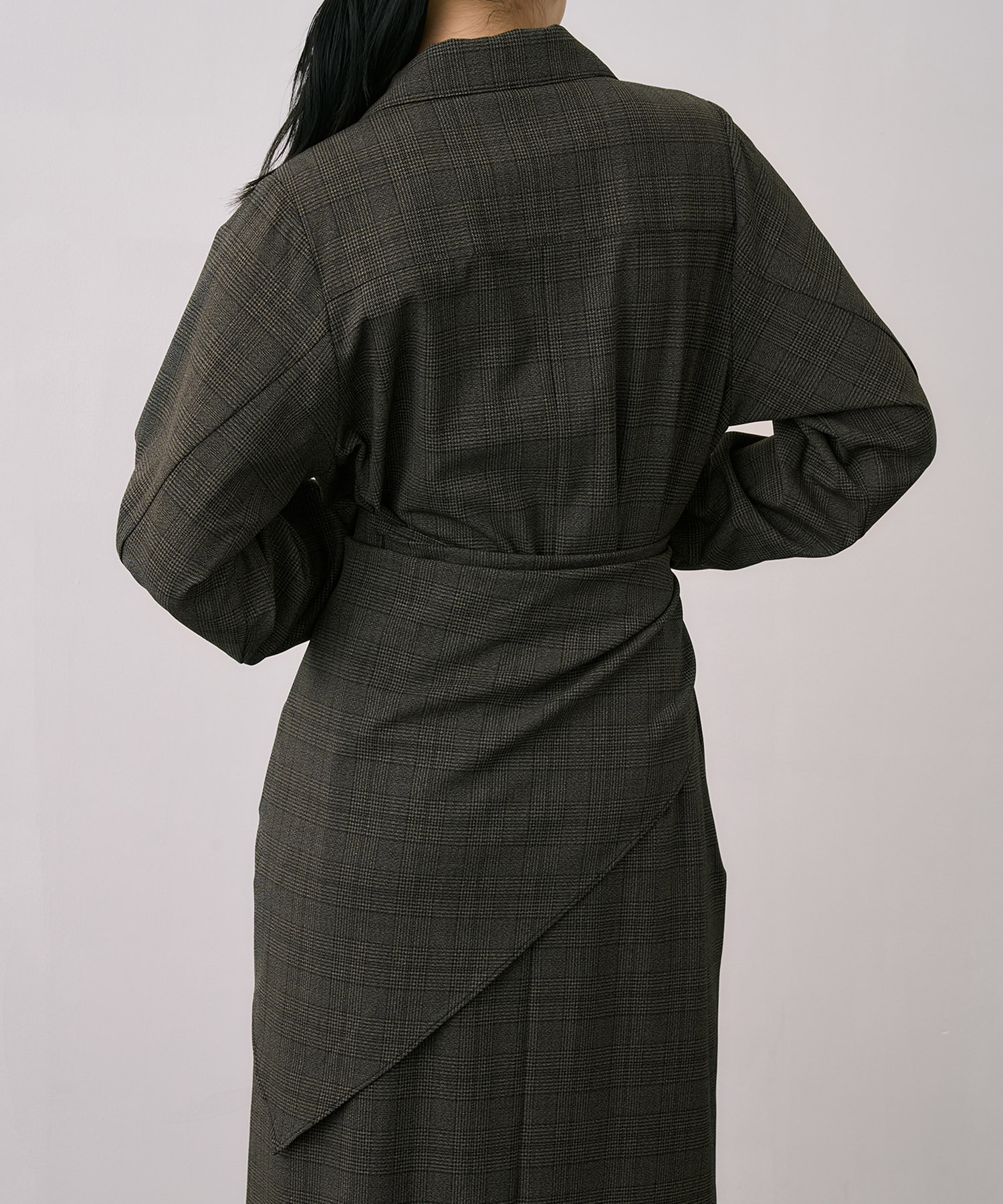 Scarf Wrapped Shirt Dress