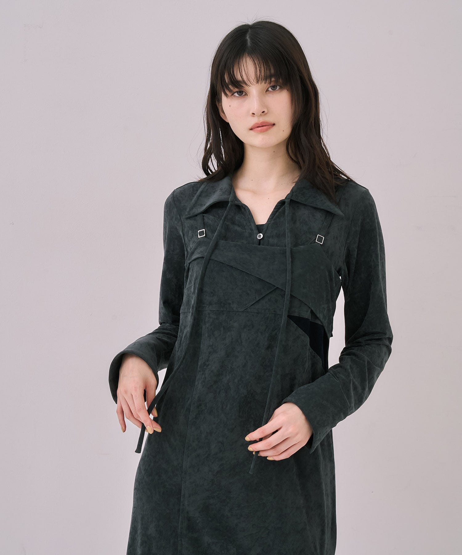 ツイストベロアキャミワンピース