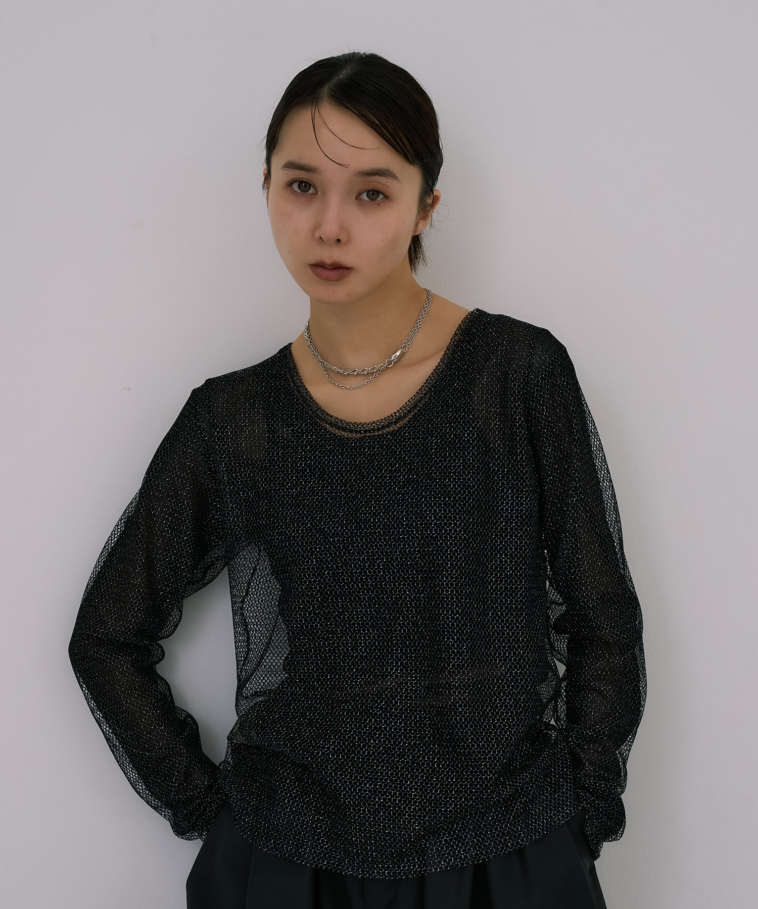 Lame Mesh & Tule Top