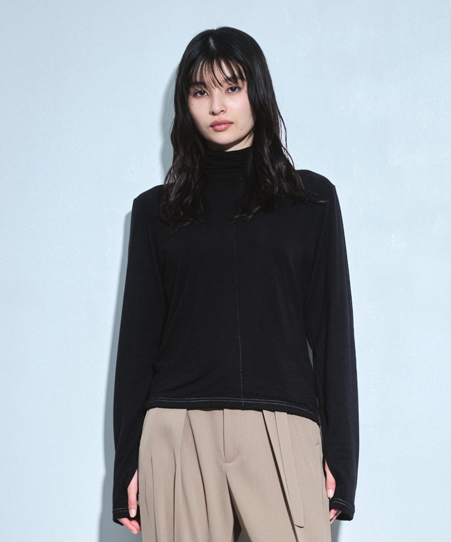 Cashmere Silk Turtle Neck Jersey