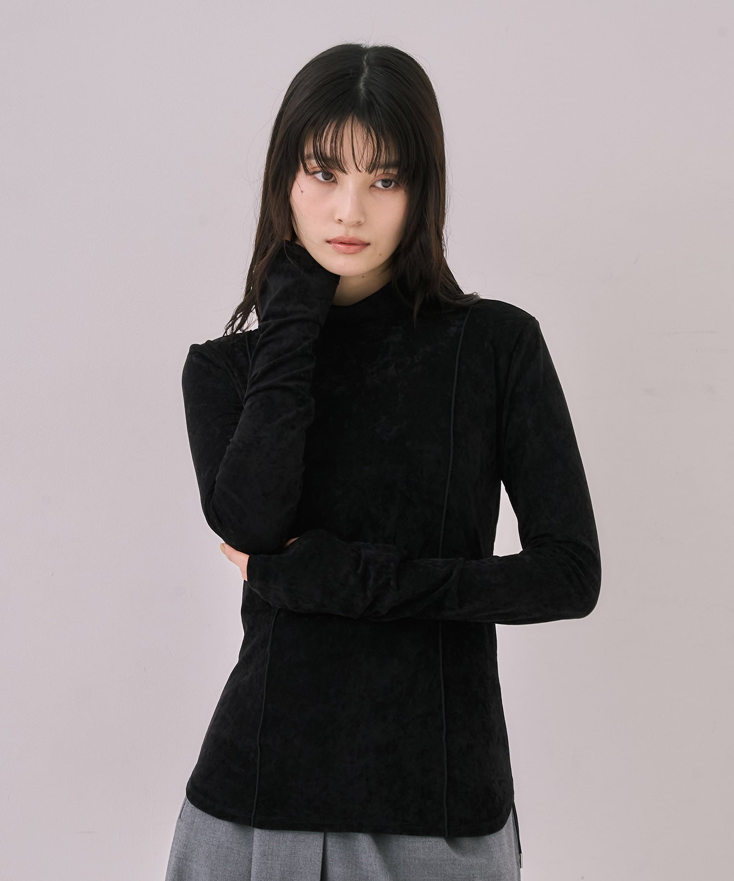 トリアセテートベロアプルオーバー