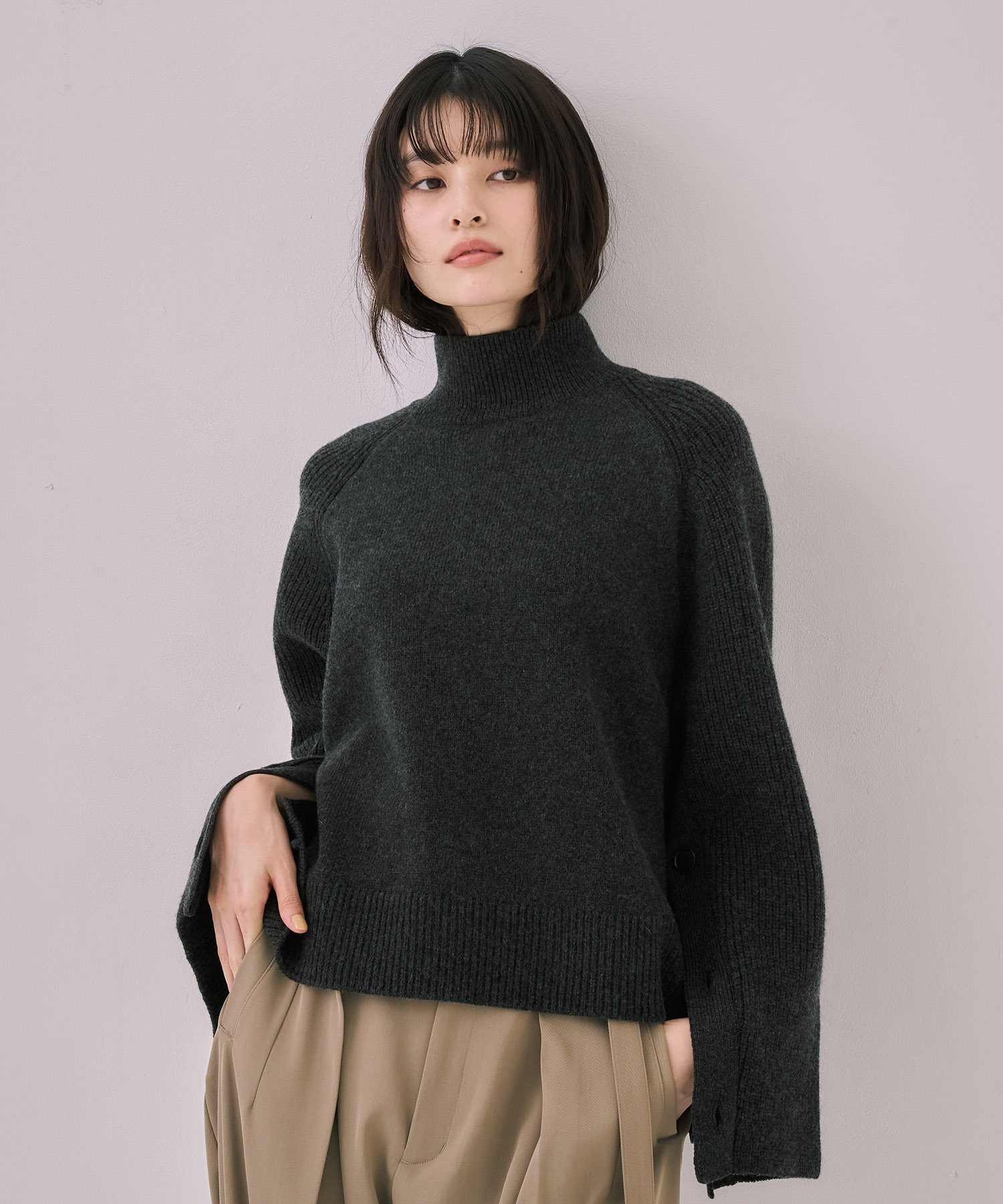 【WEB先行発売】サイドボタンウールカシミヤPO