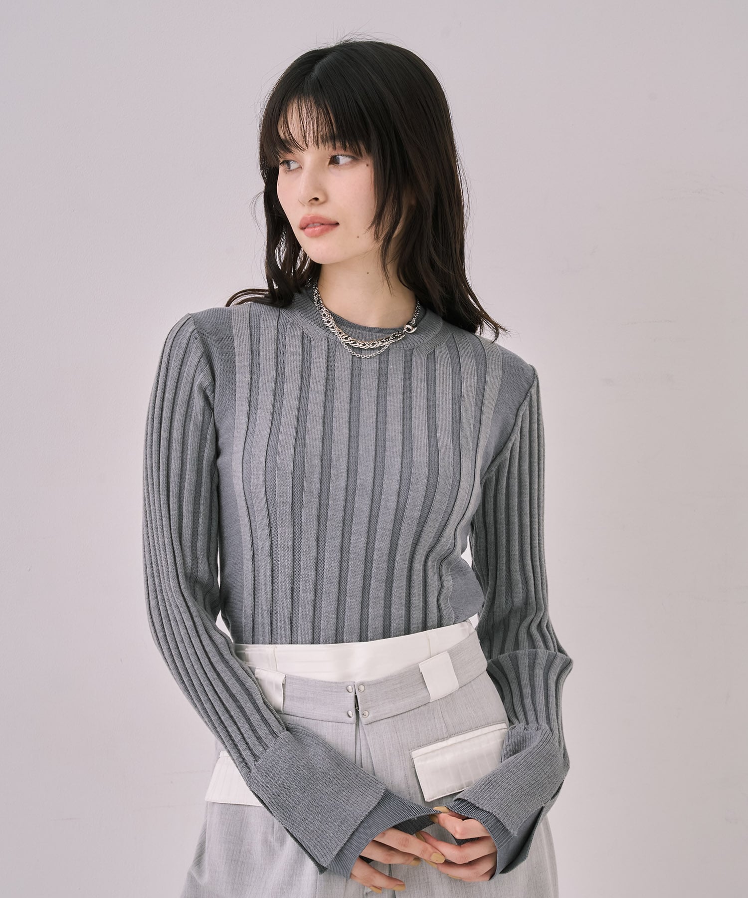 リップルレイヤーニット