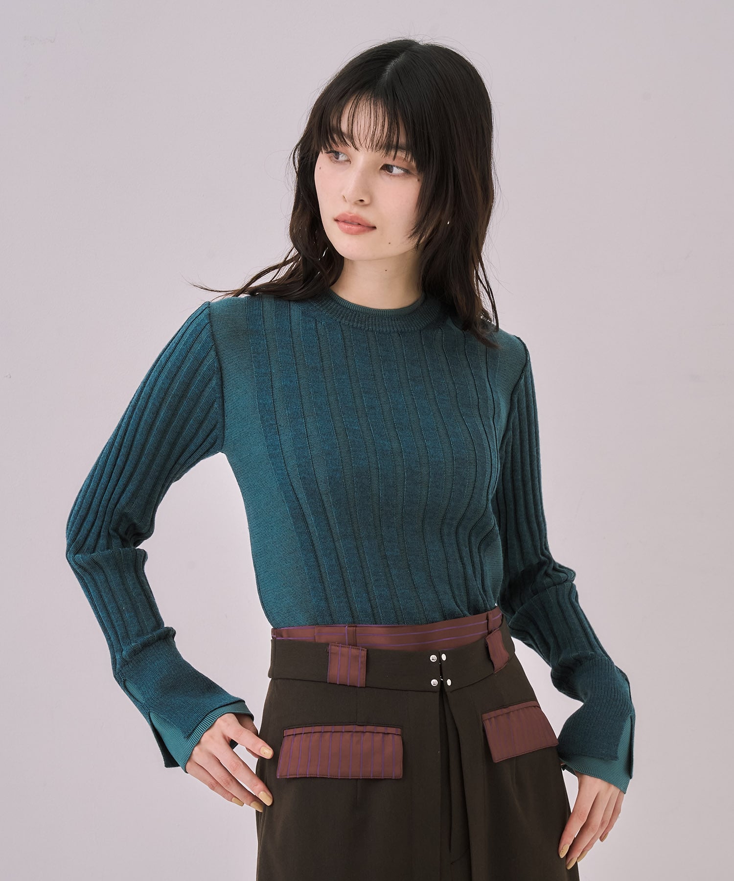 リップルレイヤーニット