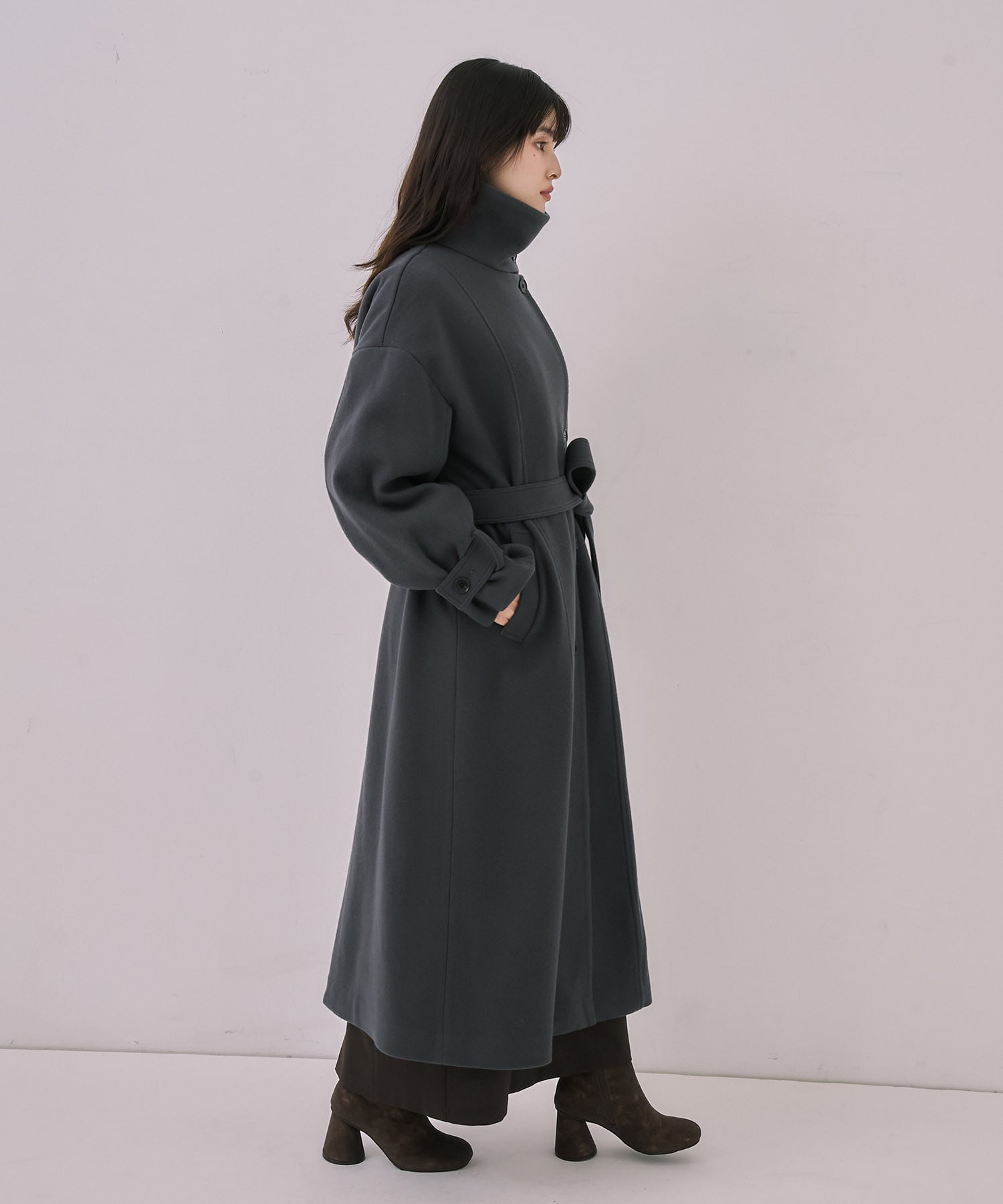 スタンドカラーロングコート(1 GREY): : ウィメンズ｜UNITED TOKYO