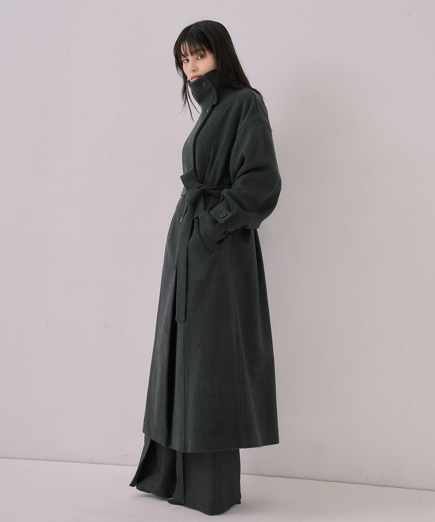 〈再入荷〉スタンドカラーロングコート