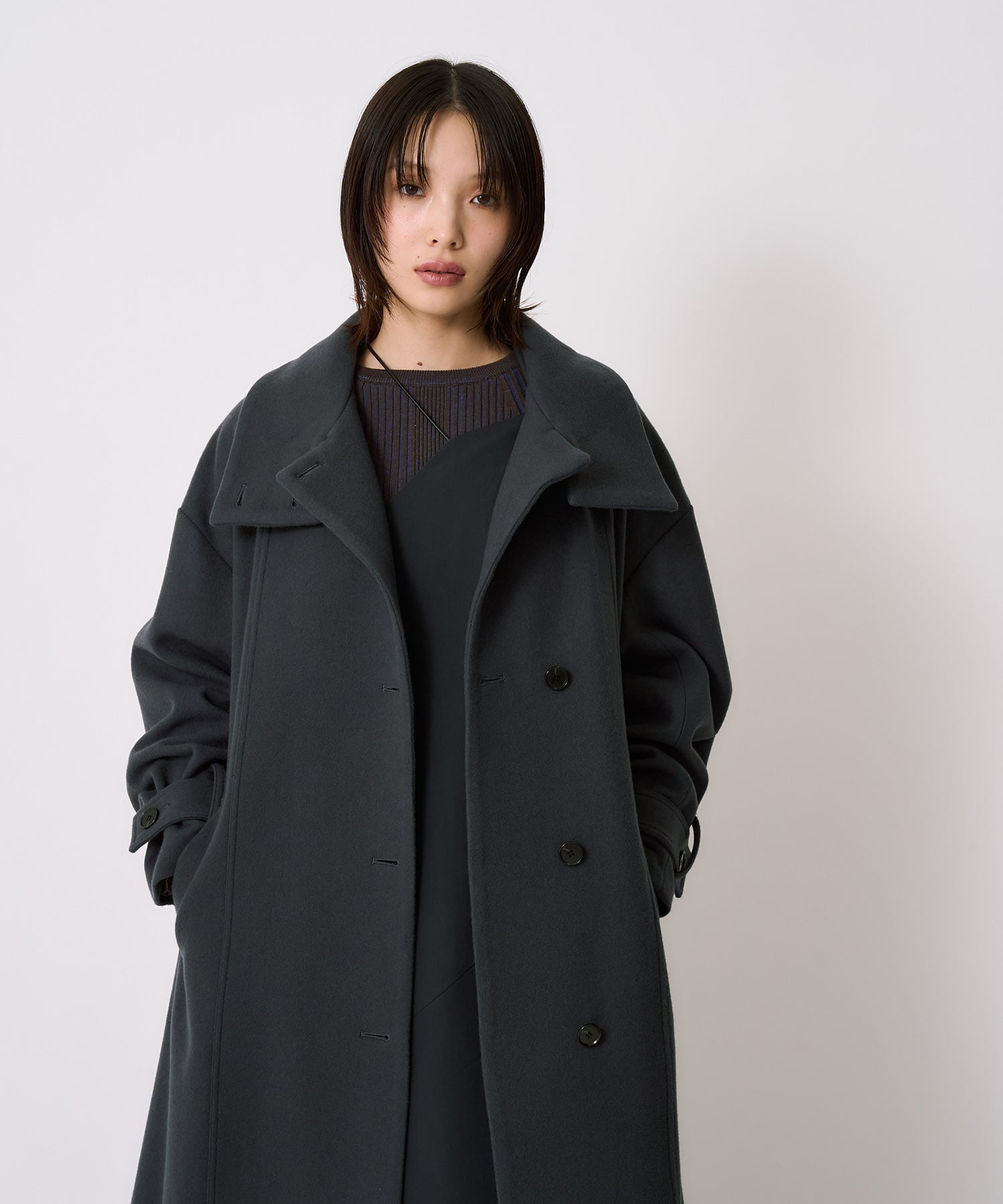 【WEB先行発売】スタンドカラーロングコート