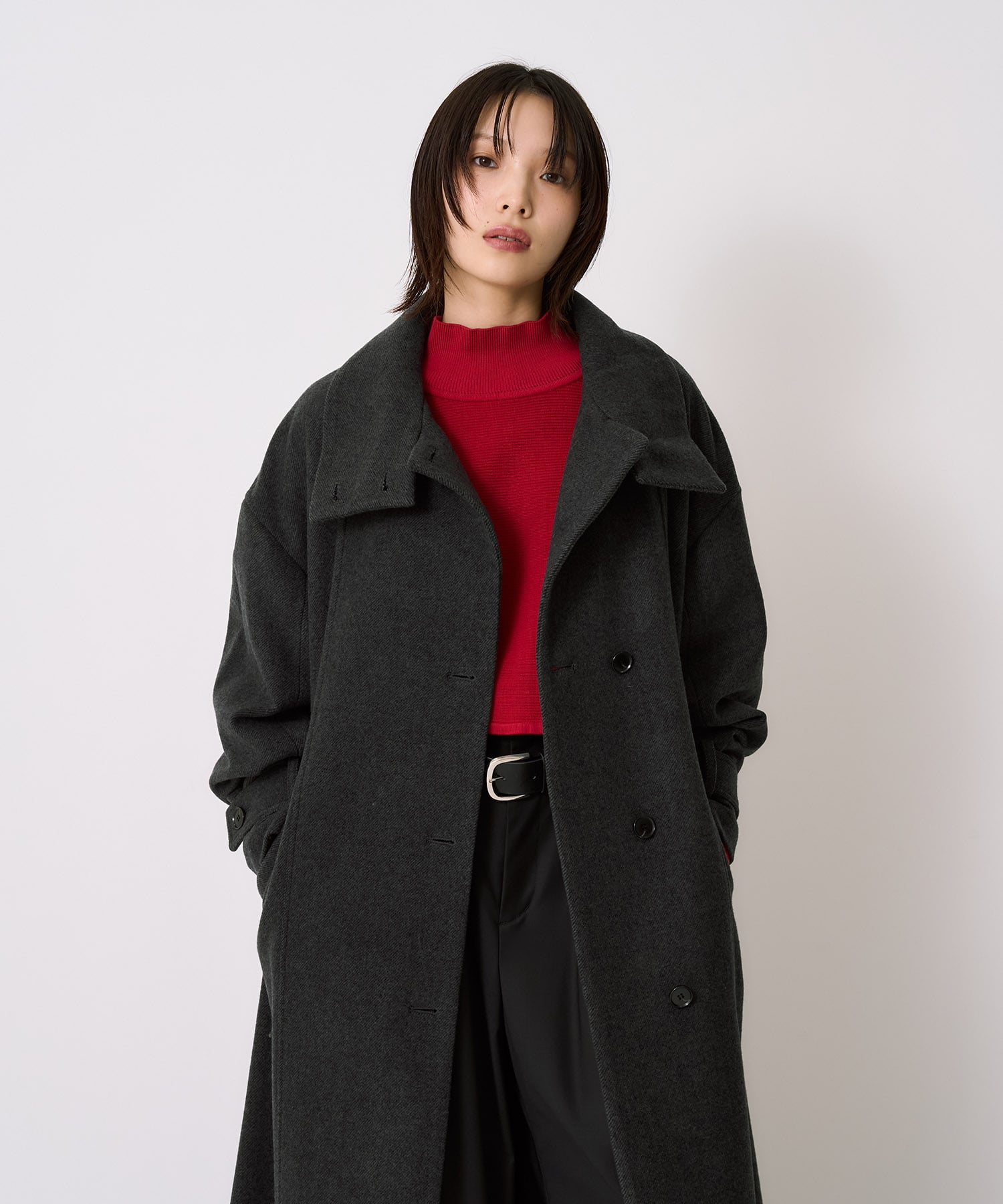 【WEB先行発売】スタンドカラーロングコート