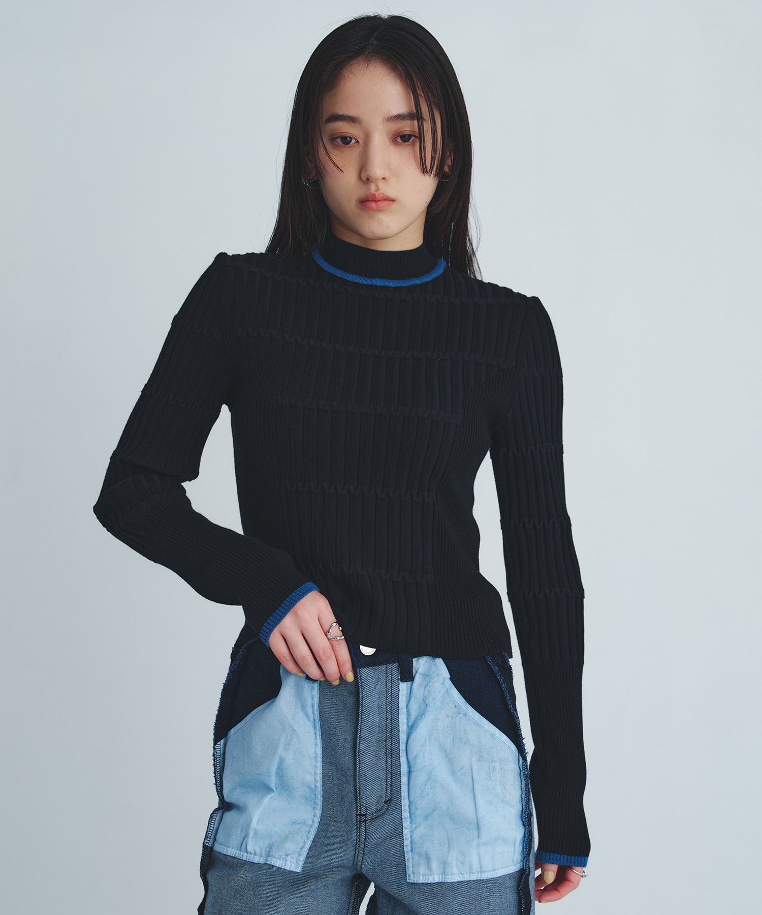 リップルボーダーニット