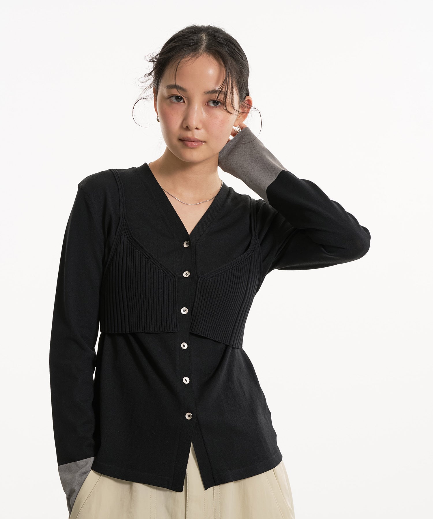 〈残りわずか〉レイヤードビスチェカーデプルオーバー