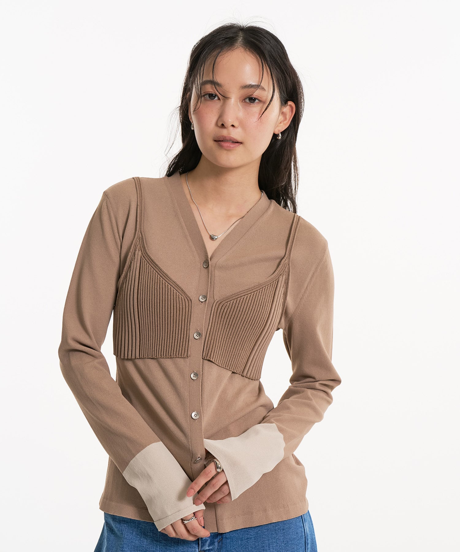 レイヤードビスチェカーデプルオーバー