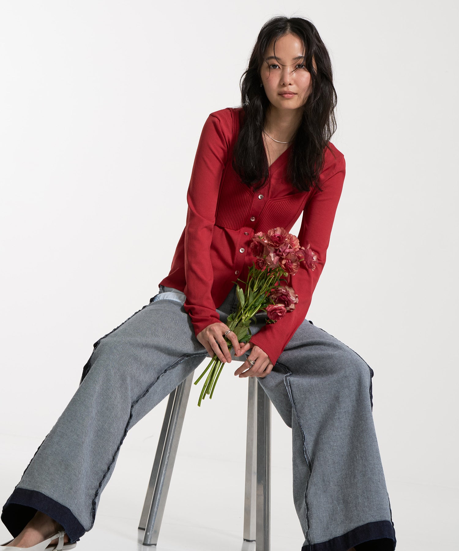 〈残りわずか〉レイヤードビスチェカーデプルオーバー