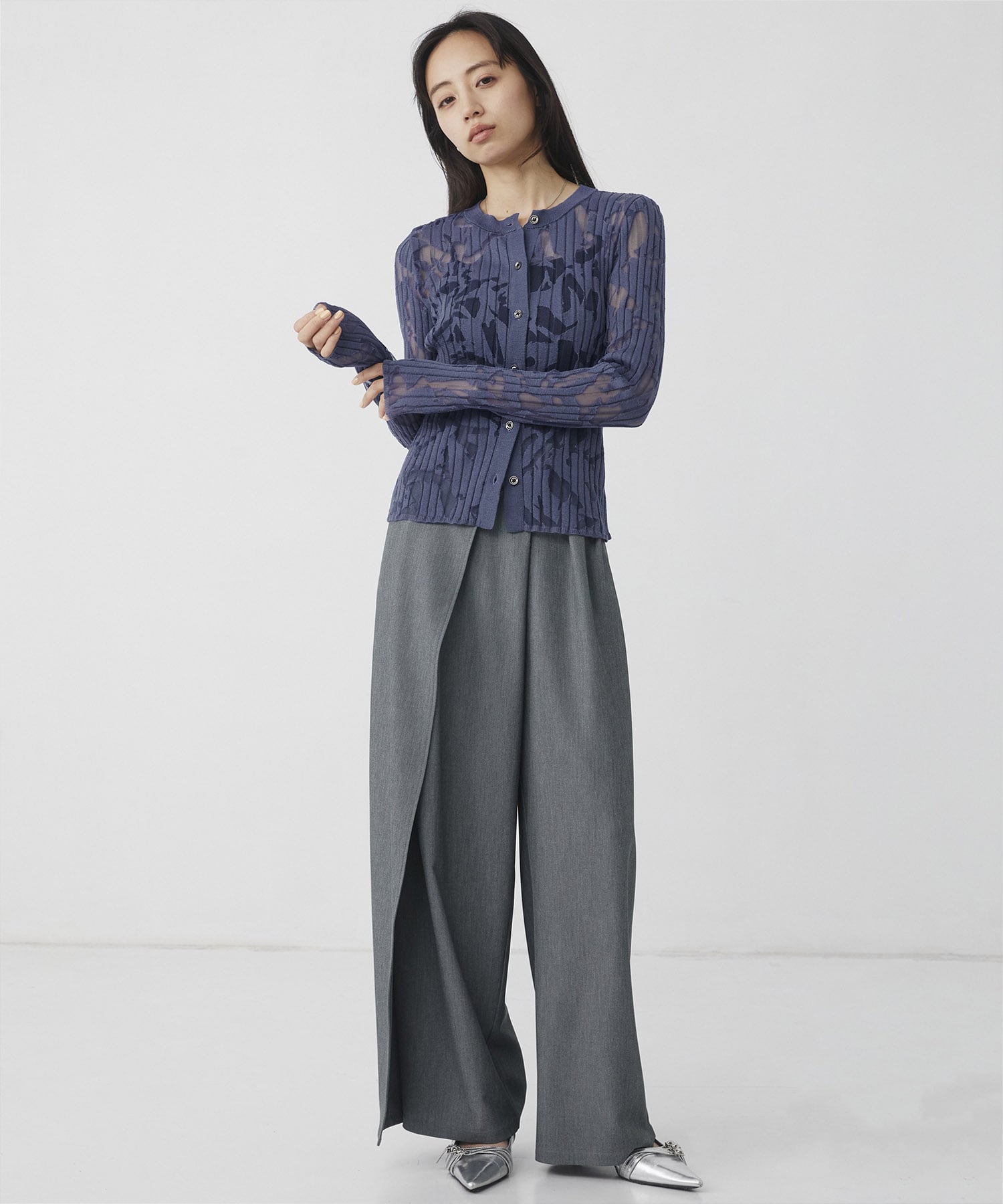 オパールニットカーデプルオーバー