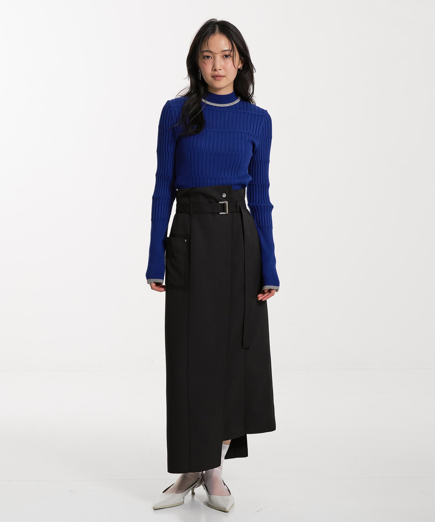 バイカラーアシメタイトスカート