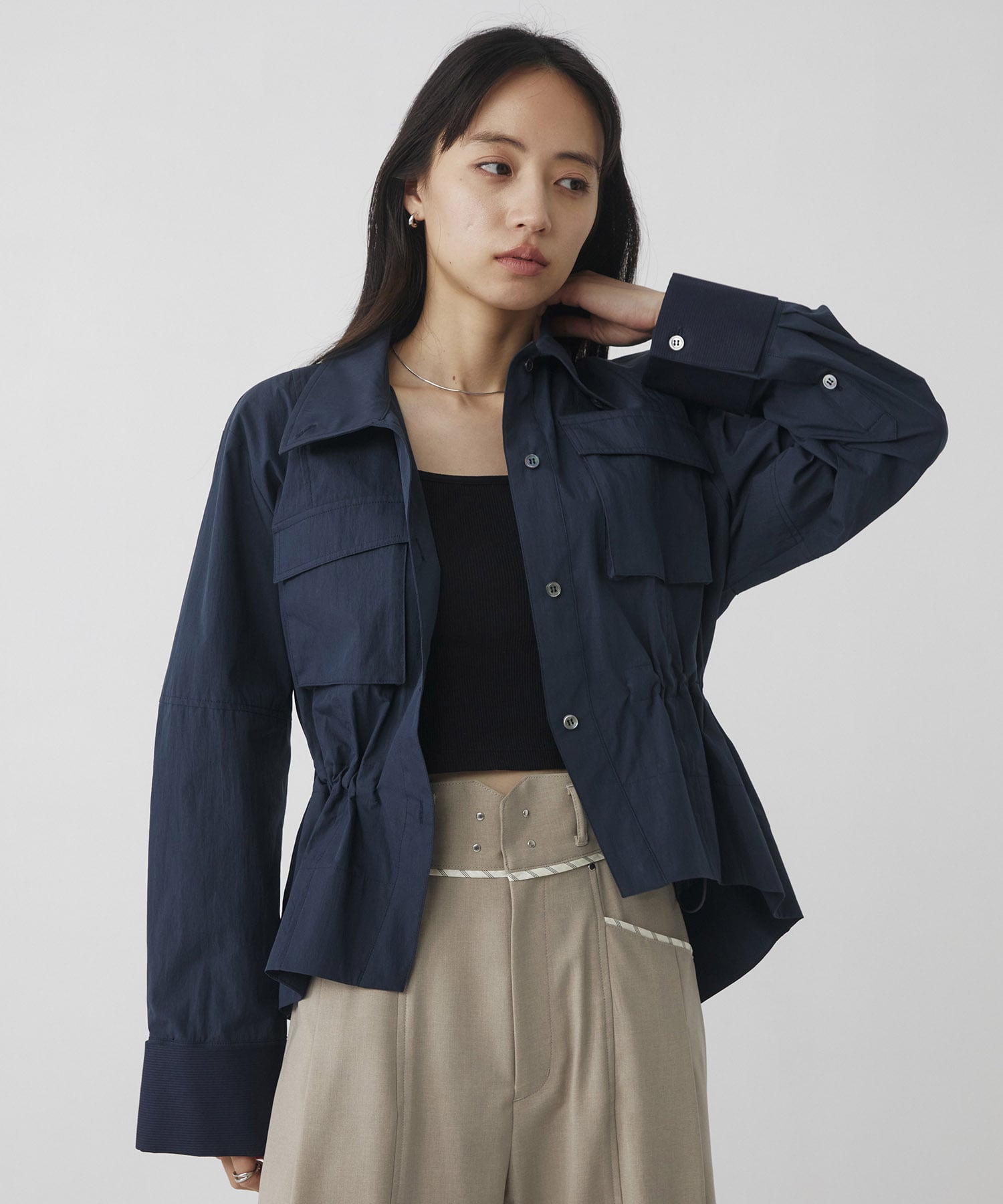 スタンドカラーシャツブルゾン