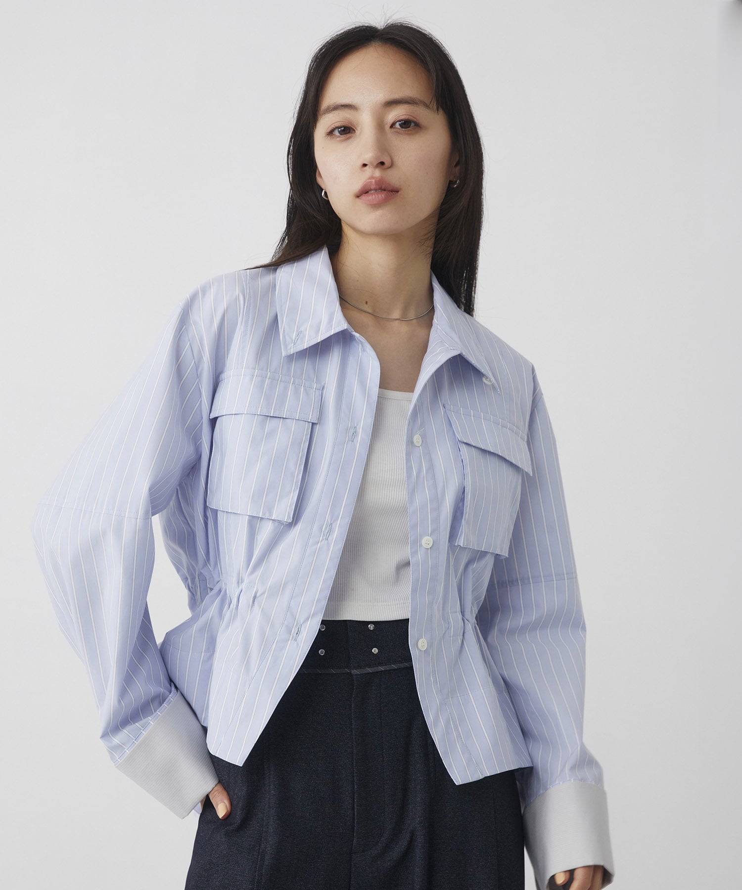 スタンドカラーシャツブルゾン