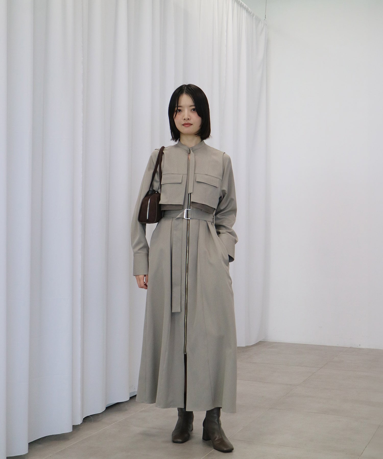 ポケットベストSETジッパーワンピース