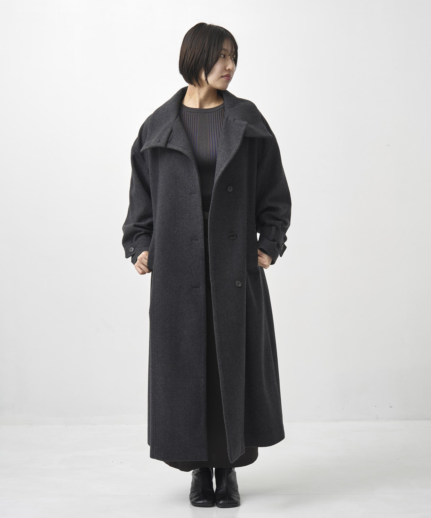 スタンドカラーロングコート(1 GREY): : ウィメンズ｜UNITED TOKYO