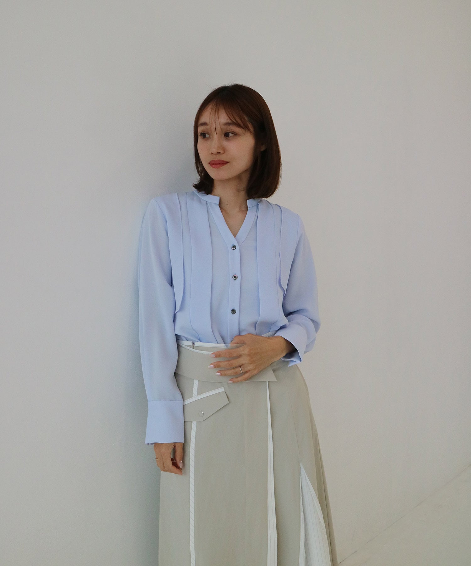 【WEB限定】レイヤードバイカラーブラウス
