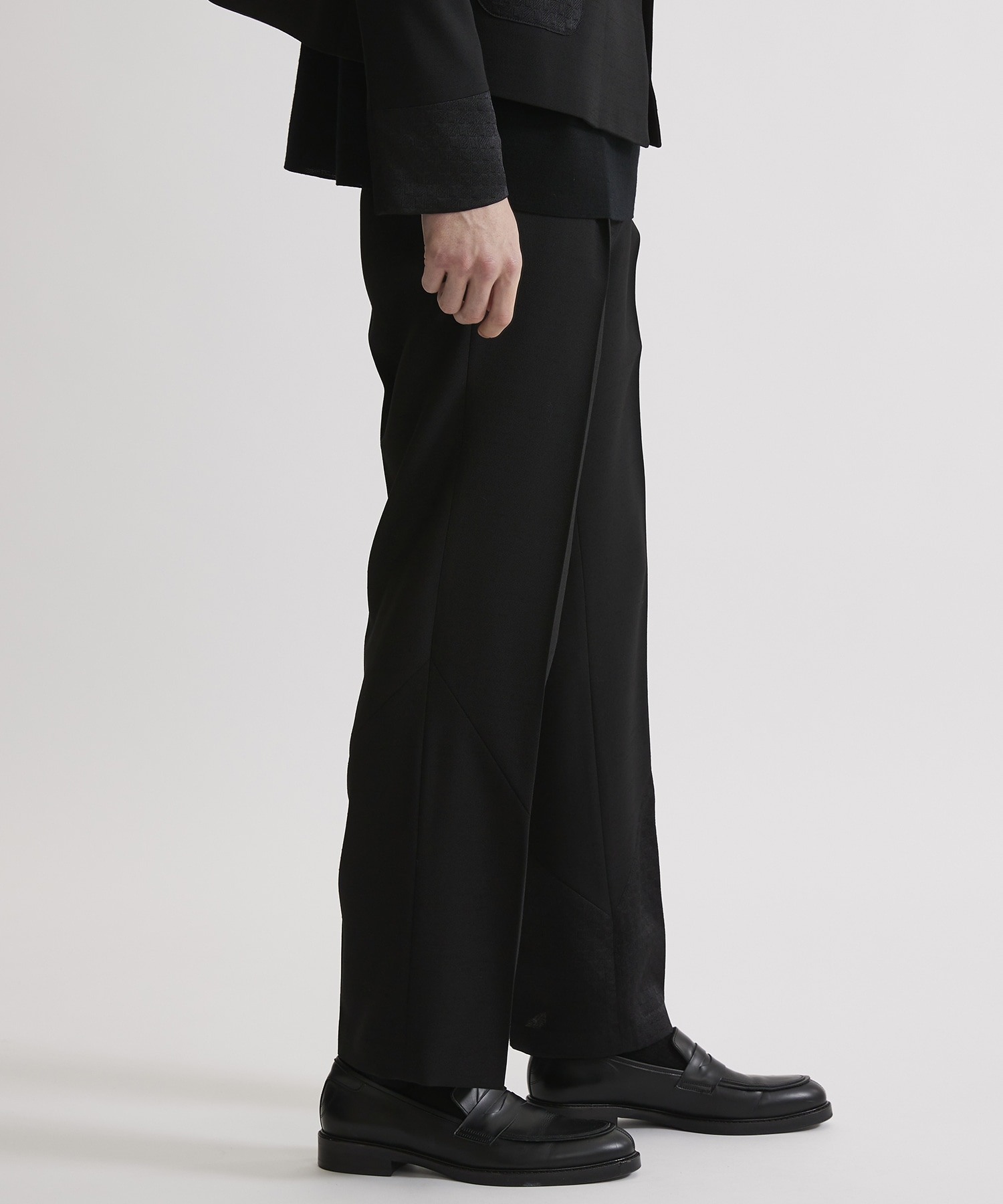 ブロックチェックジャガードストレートパンツ