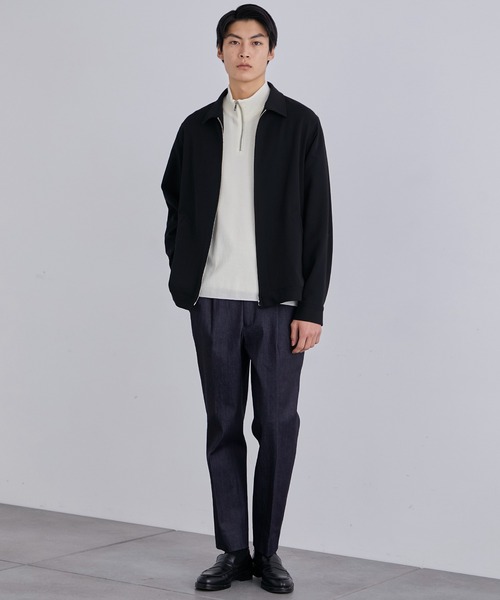 〈残りわずか〉18Gウールミラノリブハーフジップニット