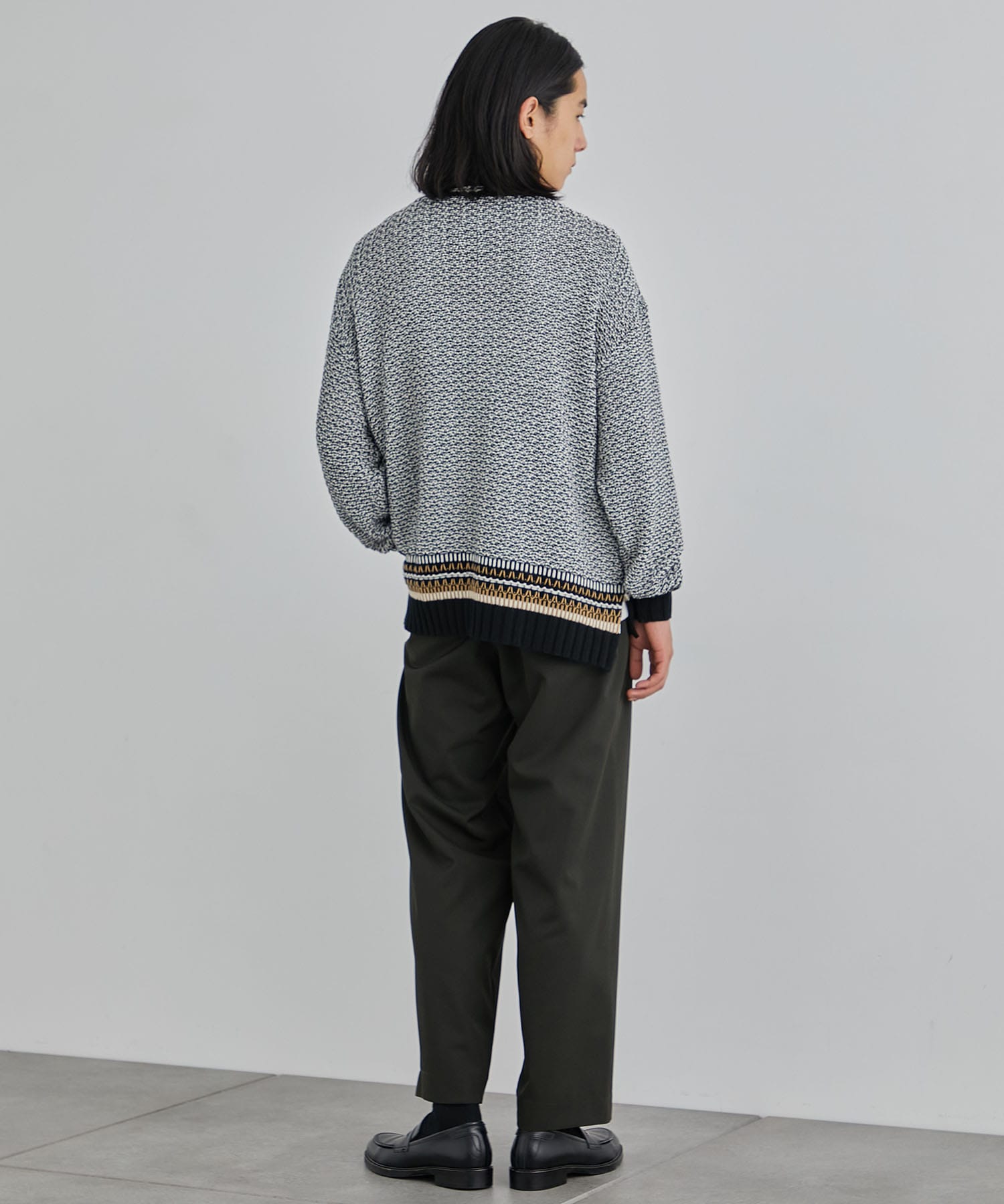 5GGミックスカラーステッチカーディガン