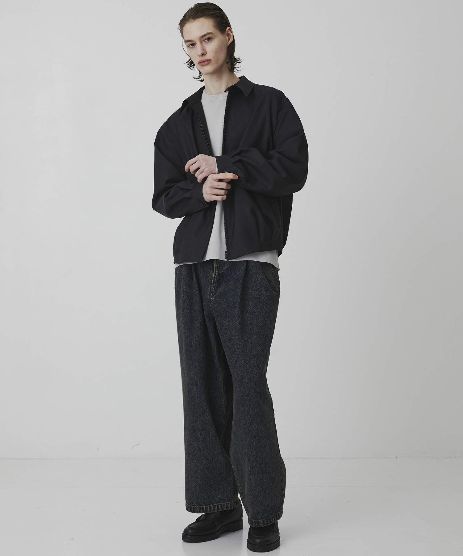 18G サーブルストレッチクルーネックニット