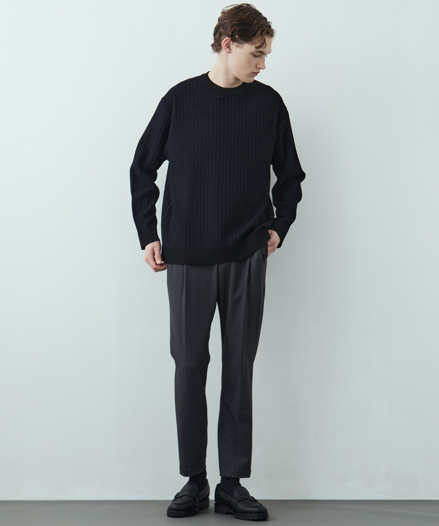 アウトラスト ジャガード クルーネックニット