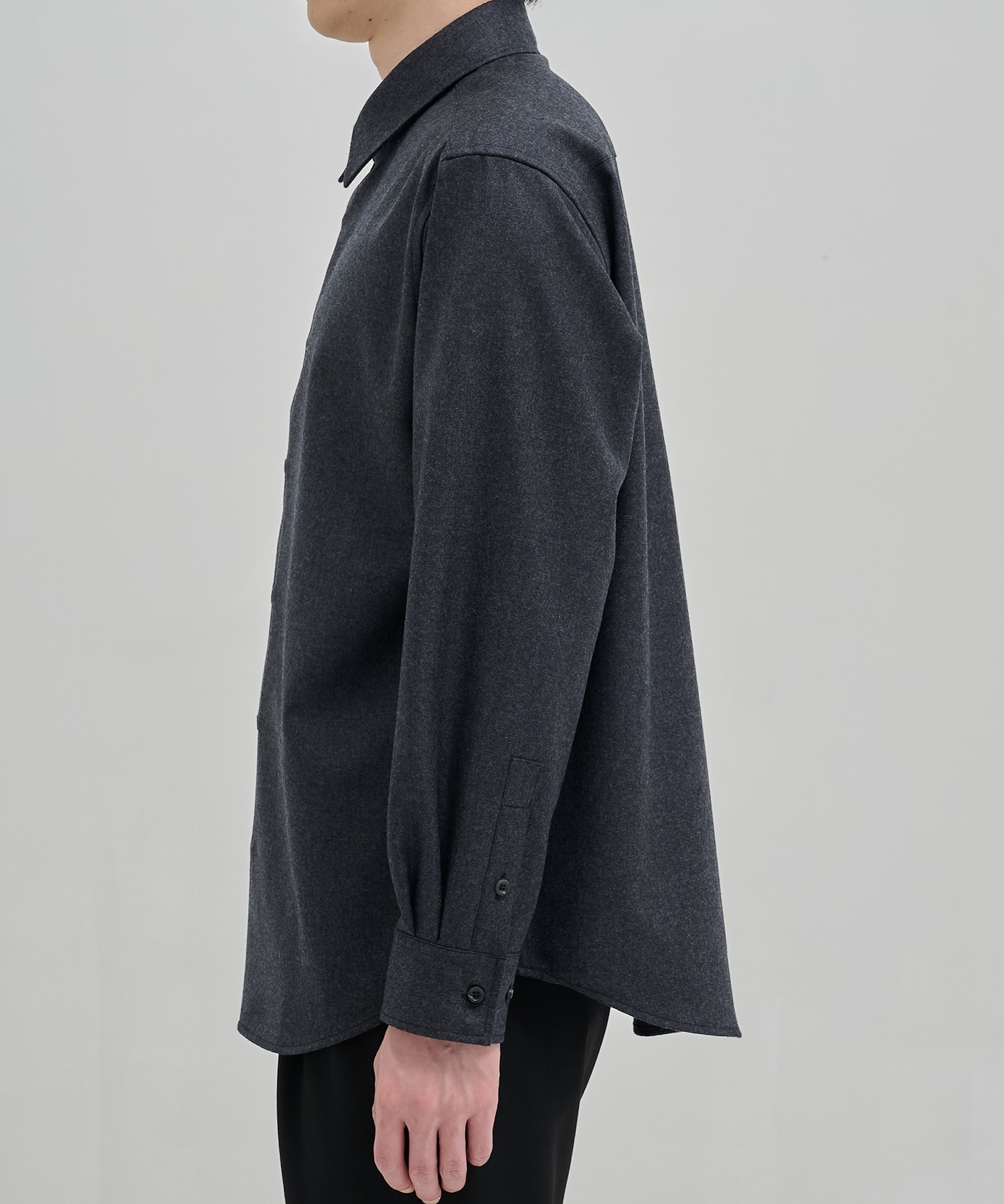 〈残りわずか|再入荷なし〉ウールフラノ レギュラーカラーシャツ